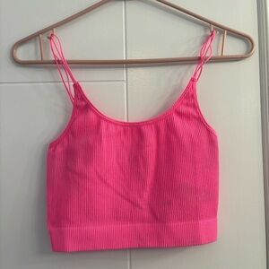 SUNDAYS BEST Vibrant Pink Women's Ribbed Crop Top